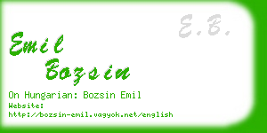 emil bozsin business card